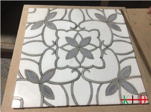 Water Jet Marble Inlay Mosaic Tiles Wall