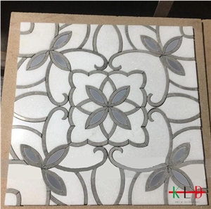 Water Jet Marble Inlay Mosaic Tiles Wall