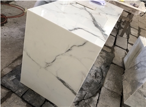 White Coffee Carrara Effect Table
