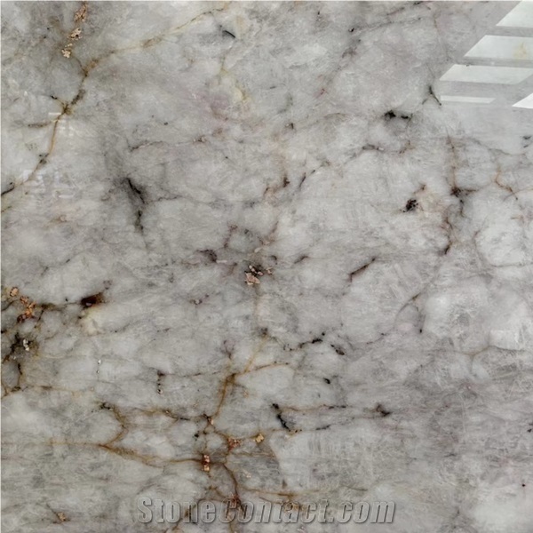 White Crystal Fjord Quartzite Slab