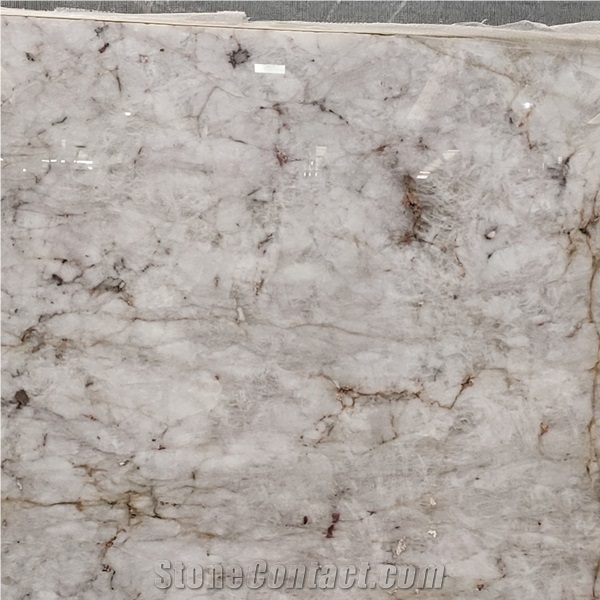 White Crystal Fjord Quartzite Slab