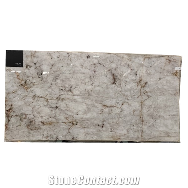 White Crystal Fjord Quartzite Slab