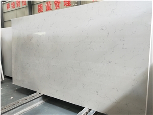 White Middle Carrara Quartz Stone Big Slab