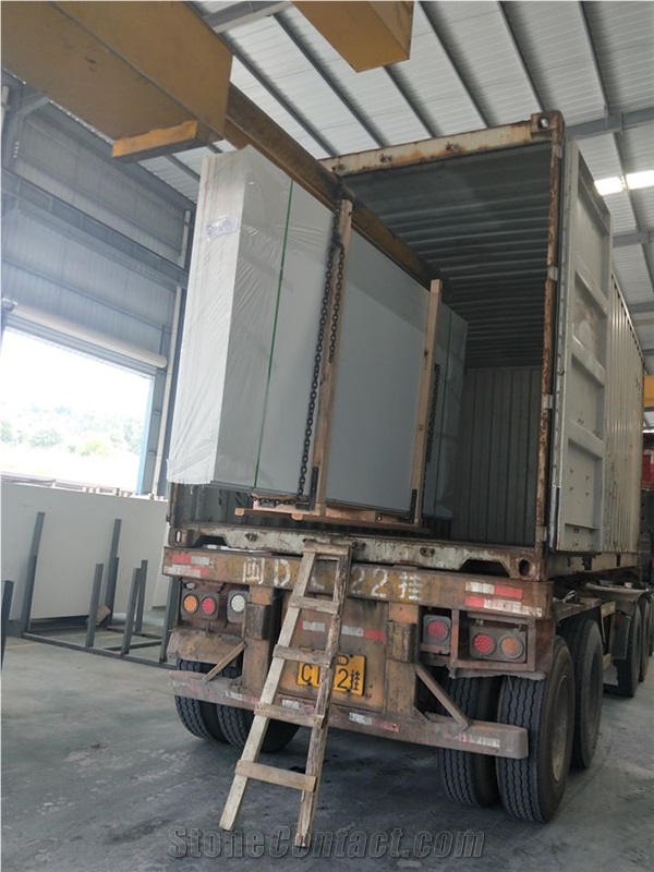 White Middle Carrara Quartz Stone Big Slab