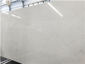 White Middle Carrara Quartz Stone Big Slab