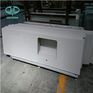 White Quartz Stone Countertop, Engineered Stone Island Tops