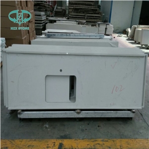 White Quartz Stone Countertop, Engineered Stone Island Tops