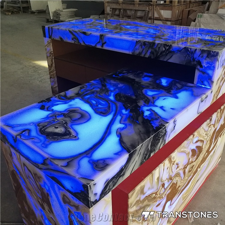 Wholesale Artificial Alabaster Cafe Table for Bar