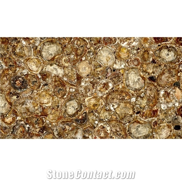 Yellow Gemstone Backlit Semiprecious Agate Stone