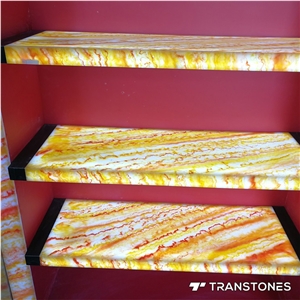 Yellow Translucent Backlit Faux Onyx for Cabinet