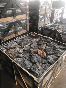 Yixian Black Cultured Stone Slate Corner Tile