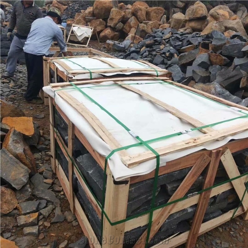 Zhangpu Black Basalt Paving Stone Natural Split