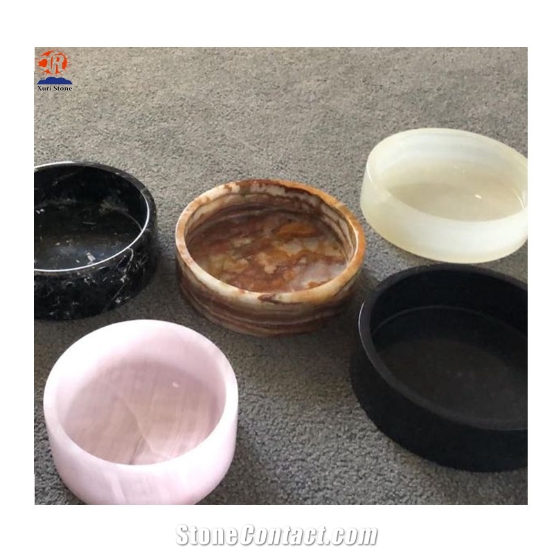Natural Stone Pink Onyx Marble Holders