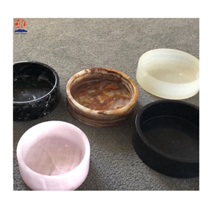 Natural Stone Pink Onyx Marble Holders
