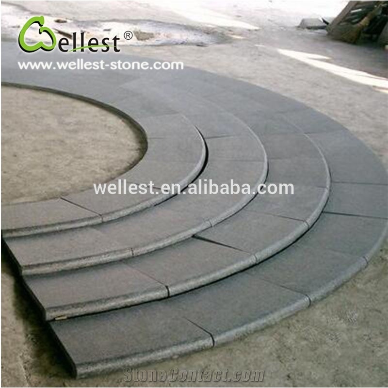 G654 Dark Grey Granite Coping Stone and Stairs