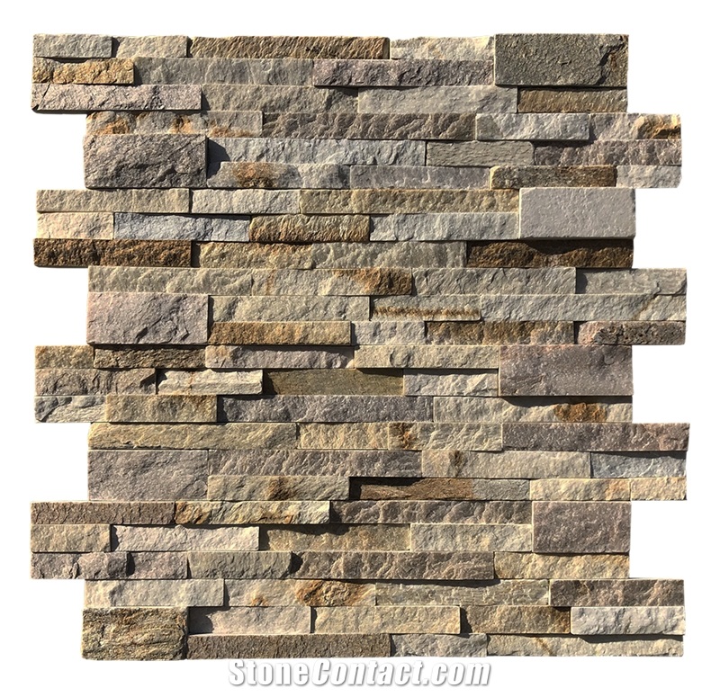 Beige Slate Stacked Ledge Stone Panels Wall Cladding