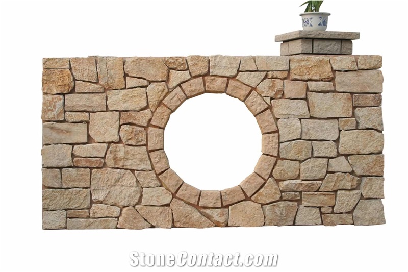 Beige Moca Creme Limestone Split Wall Stone Cladding