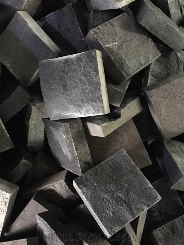 Black Basalt Cubic Walkway Driveway Paving Stone