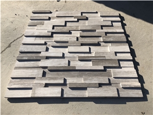 Grey 3D Marble Culture Ledge Stone Wall Cladding