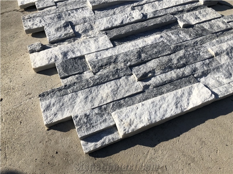 Grey Rough Face Stacked Stone Veneer Ledger
