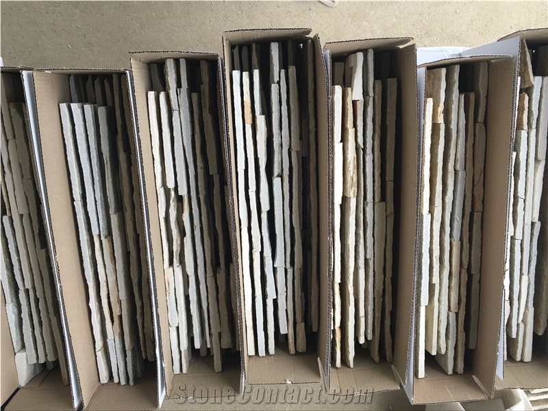 Slate Cultured Wall Cladding Stacked Stone Veneer