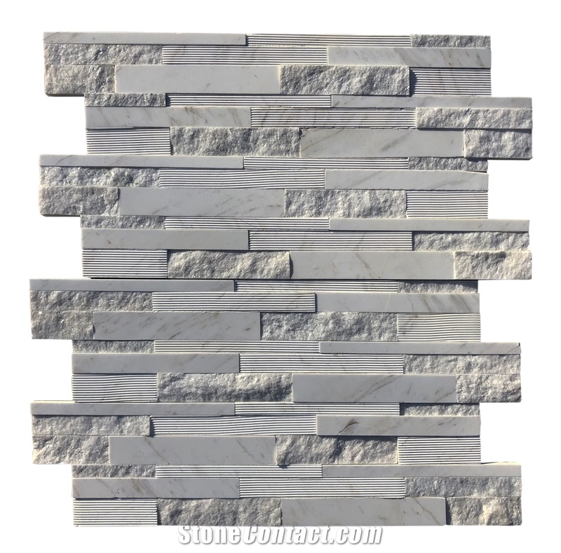White Marble Cultured Stone Veneer Ledger