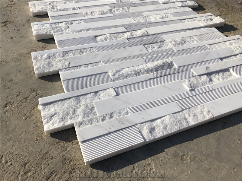 White Marble Cultured Stone Veneer Ledger