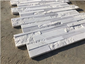 White Marble Cultured Stone Veneer Ledger