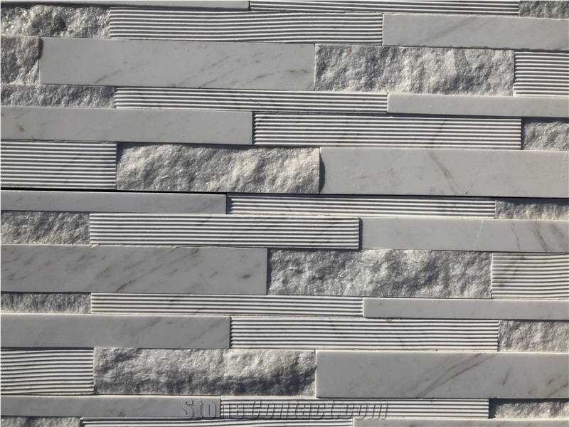 White Marble Cultured Stone Veneer Ledger