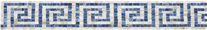 Ariston Marble+Azul Macaubas Blue Quartzite Mosaic Borders