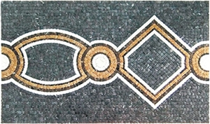 Dark Green G Strakes Marble Mosaic Borders