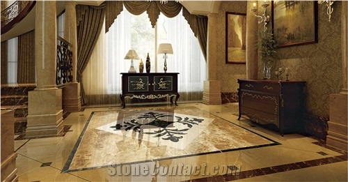 Elegant Waterjet Medallions for Living Room