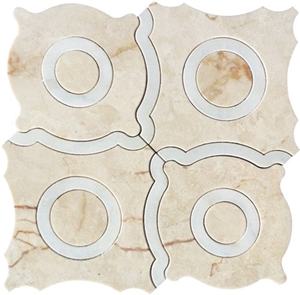 Greece Anttigue Gold Water Jet Marble Mosaics