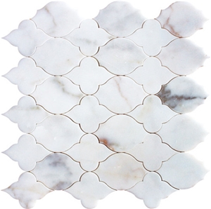 Greek Thassos White Calacatta Gold Marble Mosaic