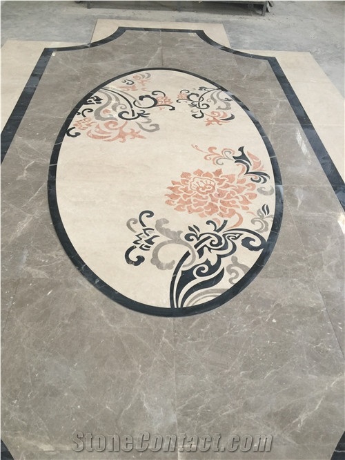 Iran Light Emperador Waterjet Marble Medallion