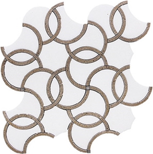 Italy Beige Classic White Thassos Glass Mosaic Tile