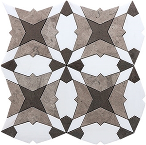 Italy Diamond Carrara White Polished Marble Mosaic