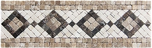 Light Emperador Marble Mosaics, Medallions, Border