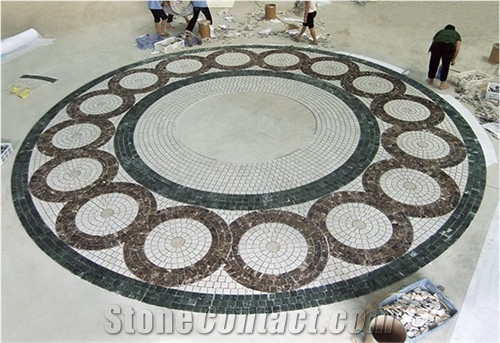 Marble Mosaics Dark Green Dark Emperador Square