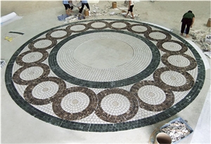 Marble Mosaics Dark Green Dark Emperador Square