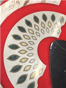 Taiwan Dark Green Peacock Waterjet Marble Stone