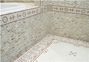 Yellow Beige Stone Marble Mosaic Medallion