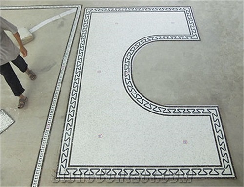 Yugoslav White Marble Medallion for Carpet