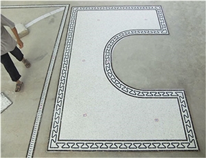 Yugoslav White Marble Medallion for Carpet Yugoslav White Marble Medallion for Carpet