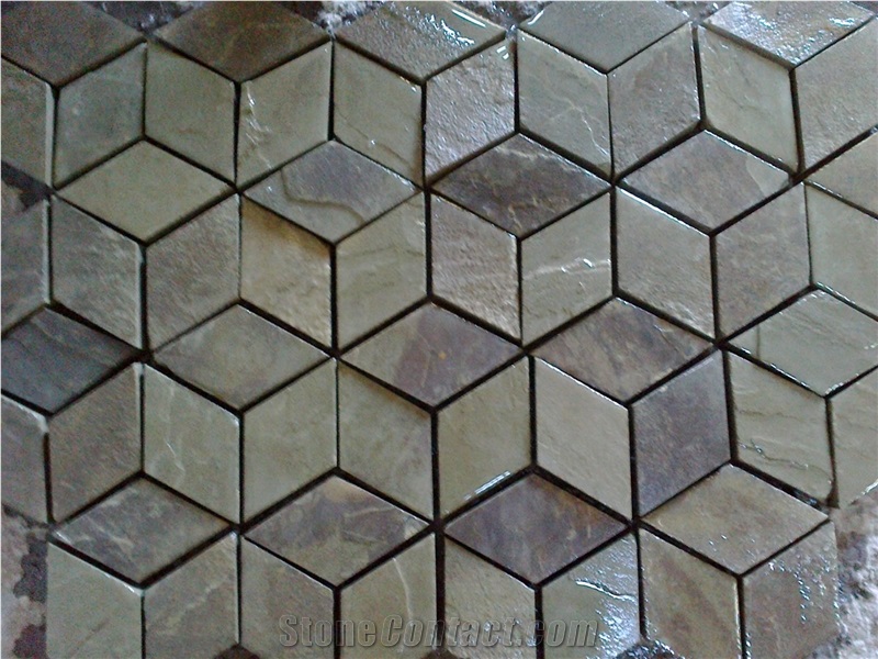 Sandstone Wall Tiles Gray-Green 2 cm