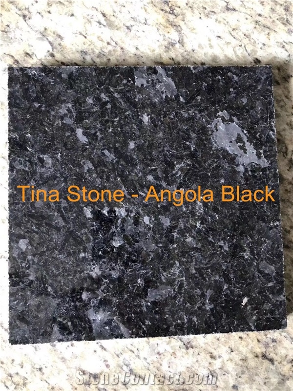 Angola Black Granite Slabs Tiles Polished Wall
