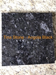 Angola Black Granite Slabs Tiles Polished Wall