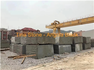 Angola Black Granite Slabs Tiles Polished Wall