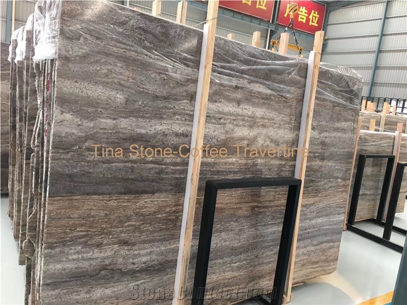 Coffee Travertine Tiles Slabs Building Covering