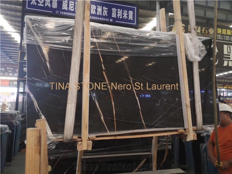 Nero St Laurent Marble Tiles Slabs Floor Cladding